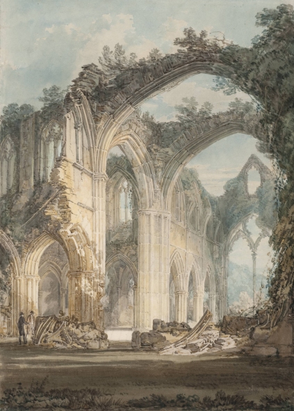 Tintern Abbey: The Crossing and Chancel, Looking towards the East Window by JMW Turner (1794). Tate