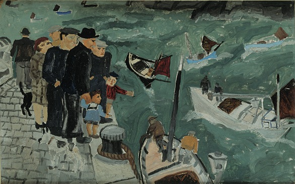 Christopher Wood, Herring Fisher’s Goodbye, Oil on board, 37 x 59 cm, 1928, Private Collection