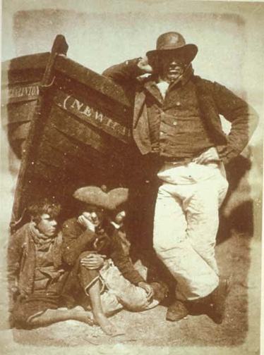 Newhaven fishermand and boys by David Octavius Hill