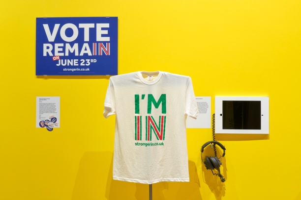 Forlorn poster, t-shirt and other items promoting Remain. Photo by Benjamin Westoby
