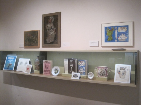 Installation view of Edith Marx at the House of Illustration showing some of her collection of folk art