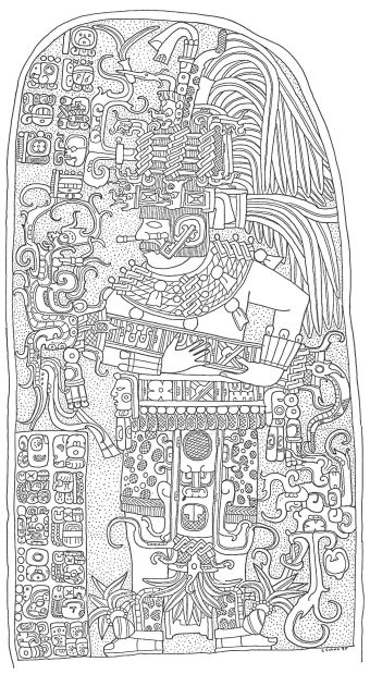 Drawing of Seibal stela 10