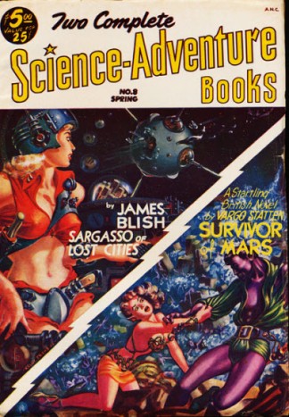 Cover of Two Complete Science-Adventure Books featuring Blish's novella 'Sargasso of Lost Cities'